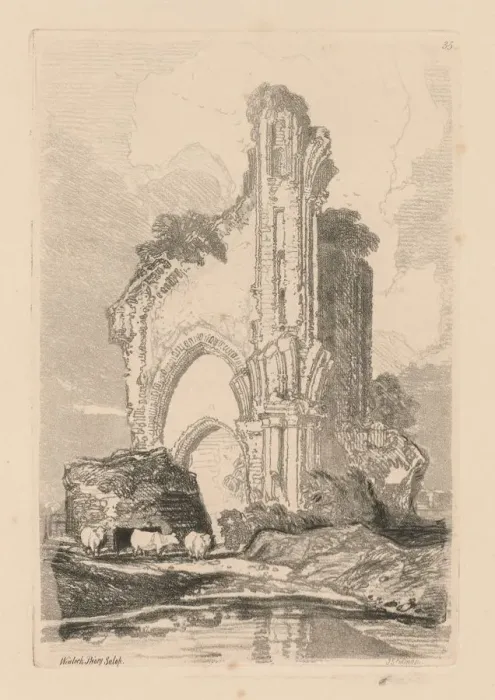 Framed Print : Liber Studiorum: Plate 35, Wenlock Priory, Salop, 1838. Creator: John Sell Cotman (British Framed Print : Liber Studiorum: Plate 35, Wenlock Priory, Salop, 1838. Creator: John Sell Cotman (British
