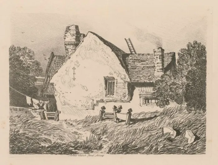 Framed Print : Liber Studiorum: Plate 39, View at Ashdted, Surrey, 1838. Creator: John Sell Cotman (British Framed Print : Liber Studiorum: Plate 39, View at Ashdted, Surrey, 1838. Creator: John Sell Cotman (British
