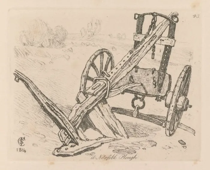 Framed Print : Liber Studiorum: Plate 43, A Norfolk Plough, 1814. Creator: John Sell Cotman (British, 1782-1842) Framed Print : Liber Studiorum: Plate 43, A Norfolk Plough, 1814. Creator: John Sell Cotman (British, 1782-1842)