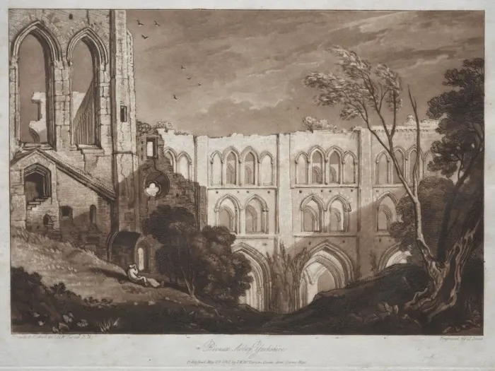 Framed Print : Liber Studiorum: Rivaux Abbey, Yorkshire. Creator: Joseph Mallord William Turner (British Framed Print : Liber Studiorum: Rivaux Abbey, Yorkshire. Creator: Joseph Mallord William Turner (British