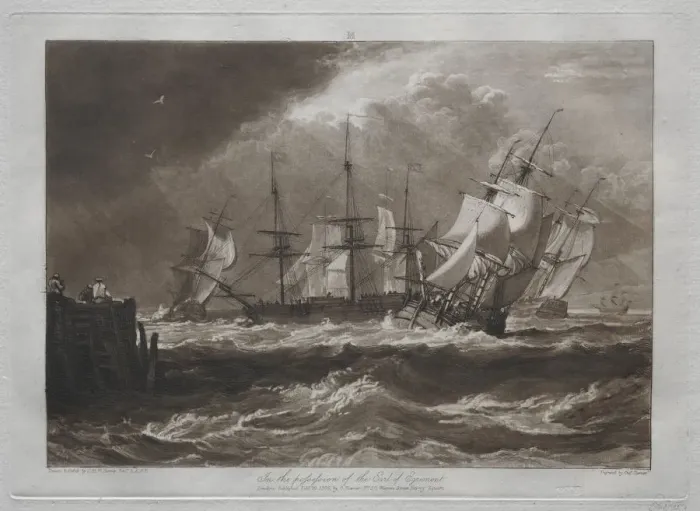 Framed Print : Liber Studiorum: Ships in a Breeze. Creator: Joseph Mallord William Turner (British, 1775-1851) Framed Print : Liber Studiorum: Ships in a Breeze. Creator: Joseph Mallord William Turner (British, 1775-1851)