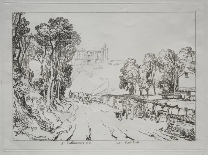 Framed Print : Liber Studiorum: St. Catherines Hill, near Guilford. Creator: Joseph Mallord William Turner Framed Print : Liber Studiorum: St. Catherines Hill, near Guilford. Creator: Joseph Mallord William Turner