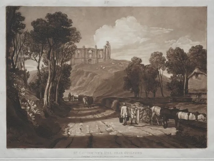 Framed Print : Liber Studiorum: St. Catherines Hill, near Guilford. Creator: Joseph Mallord William Turner Framed Print : Liber Studiorum: St. Catherines Hill, near Guilford. Creator: Joseph Mallord William Turner