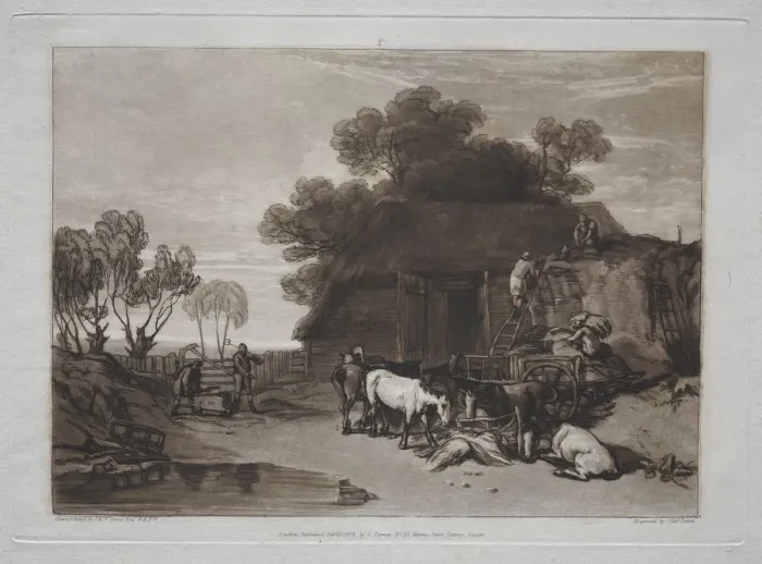 Framed Print : Liber Studiorum: The Straw Yard. Creator: Joseph Mallord William Turner (British, 1775-1851) Framed Print : Liber Studiorum: The Straw Yard. Creator: Joseph Mallord William Turner (British, 1775-1851)