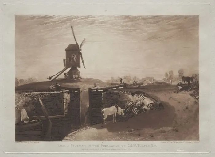 Framed Print : Liber Studiorum: Windmill and Lock. Creator: Joseph Mallord William Turner (British, 1775-1851) Framed Print : Liber Studiorum: Windmill and Lock. Creator: Joseph Mallord William Turner (British, 1775-1851)