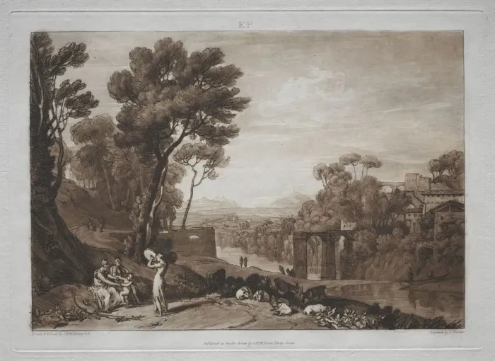 Framed Print : Liber Studiorum: The Woman and the Tambourine. Creator: Joseph Mallord William Turner (British Framed Print : Liber Studiorum: The Woman and the Tambourine. Creator: Joseph Mallord William Turner (British