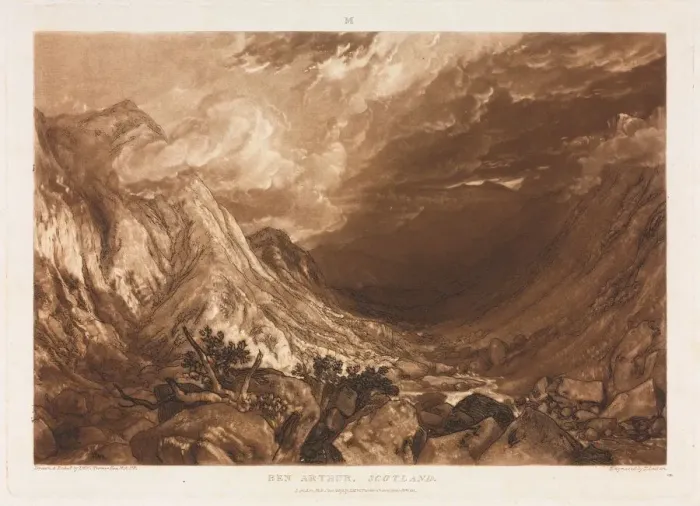 Framed Print : Liber Studorium: Ben Arthur, Scotland, c. 1818. Creator: Thomas Guff Lupton (British, 1791-1873) Framed Print : Liber Studorium: Ben Arthur, Scotland, c. 1818. Creator: Thomas Guff Lupton (British, 1791-1873)
