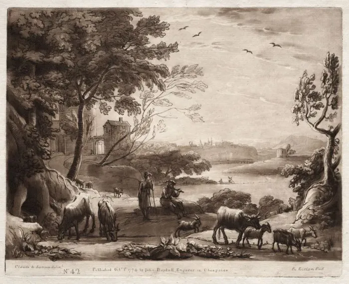 Framed Print : Liber Veritatis: No. 42, A River Landscape with a Shepherd and Shepherdess... 1774 Framed Print : Liber Veritatis: No. 42, A River Landscape with a Shepherd and Shepherdess... 1774