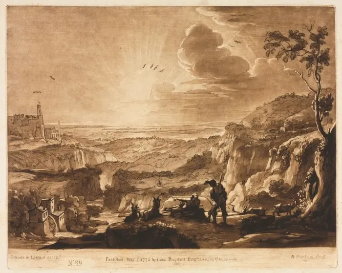 Framed Print : Liber Veritatis: No. 89, View of a Mountainous Extended Country, 1775. Creator: Richard Earlom Framed Print : Liber Veritatis: No. 89, View of a Mountainous Extended Country, 1775. Creator: Richard Earlom