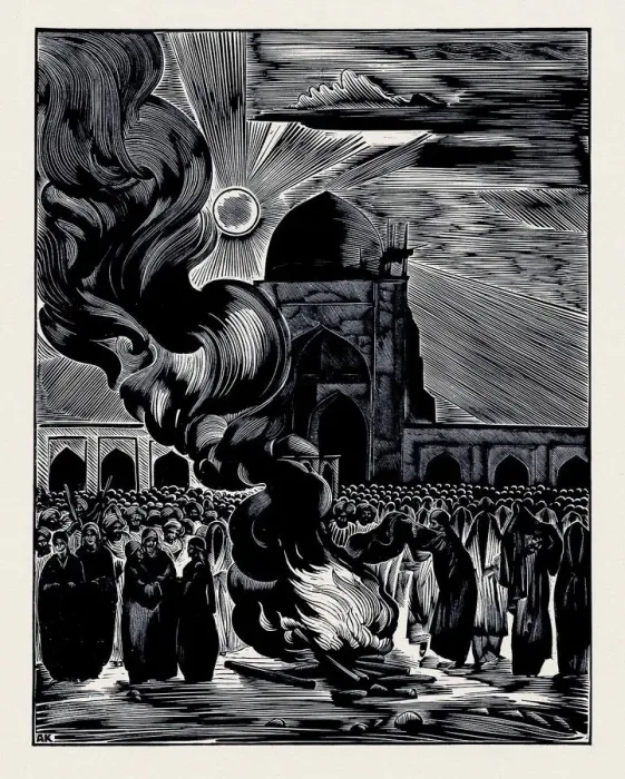 Framed Print : The Liberation of Muslim Women. Burning the Veil, 1928. Artist: Kravchenko, Alexei Ilyich (1889-1940)