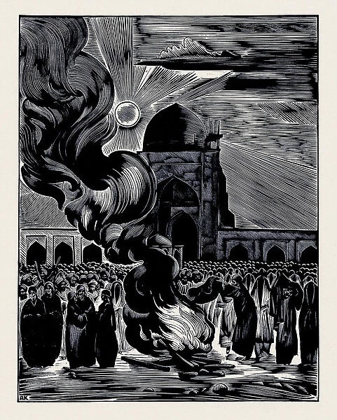The Liberation of Muslim Women. Burning the Veil, 1928. Artist: Kravchenko, Alexei Ilyich (1889-1940)