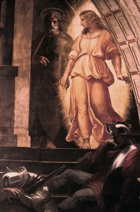 Framed Print : The Liberation of St Peter detail, 1514. Artist: Raphael Framed Print : The Liberation of St Peter detail, 1514. Artist: Raphael