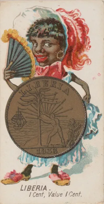 Framed Print : Liberia, 1 Cent, from the series Coins of All Nations (N72 Framed Print : Liberia, 1 Cent, from the series Coins of All Nations (N72