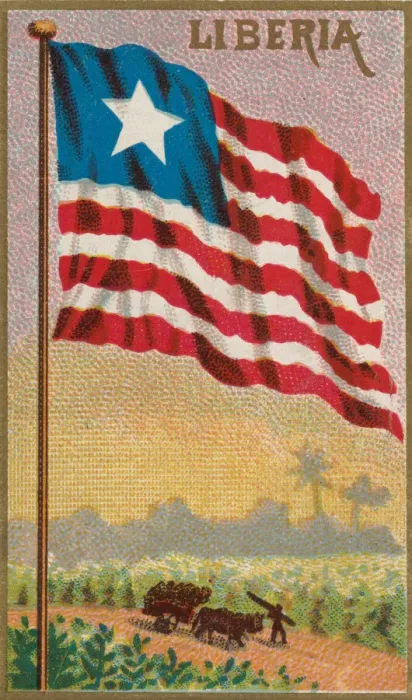 Framed Print : Liberia, from Flags of All Nations, Series 1 (N9) for Allen & Framed Print : Liberia, from Flags of All Nations, Series 1 (N9) for Allen &