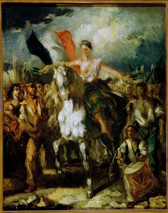 Framed Print : Liberty, allegory of the days of 1830, c1830. Creator: Louis Candide Boulanger Framed Print : Liberty, allegory of the days of 1830, c1830. Creator: Louis Candide Boulanger