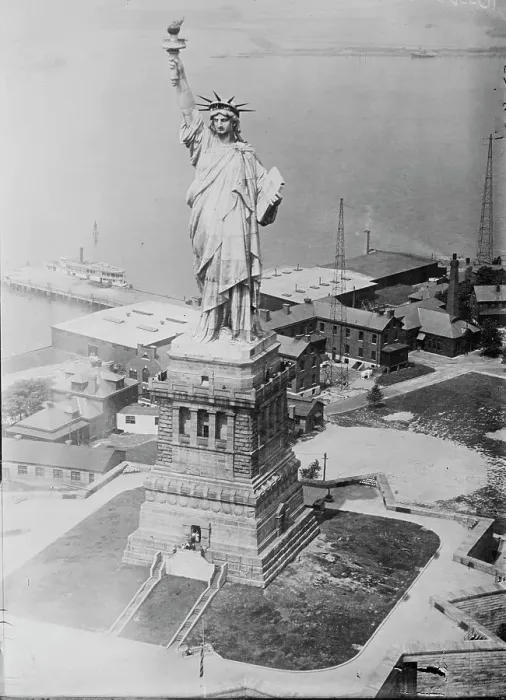 Framed Print : Liberty from army plane, between c1915 and c1920. Creator: Bain News Service Framed Print : Liberty from army plane, between c1915 and c1920. Creator: Bain News Service