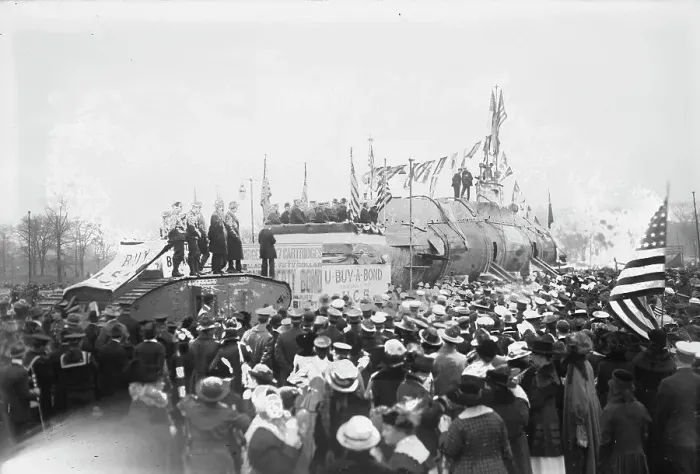 Framed Print : Liberty Loan procession in Central Park, 25 Oct 1917. Creator: Bain News Service Framed Print : Liberty Loan procession in Central Park, 25 Oct 1917. Creator: Bain News Service