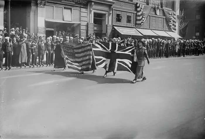 Framed Print : Liberty Parade, 1917 or 1918. Creator: Bain News Service Framed Print : Liberty Parade, 1917 or 1918. Creator: Bain News Service