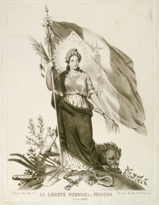 Framed Print : Liberty, Patron of the French, 1870 Framed Print : Liberty, Patron of the French, 1870