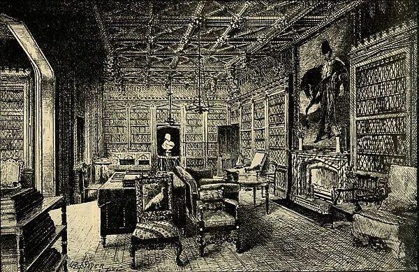 The Library at Abbotsford, 1882. Creator: Unknown