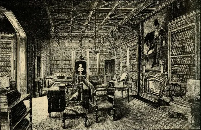 Framed Print : The Library at Abbotsford, 1882. Creator: Unknown Framed Print : The Library at Abbotsford, 1882. Creator: Unknown