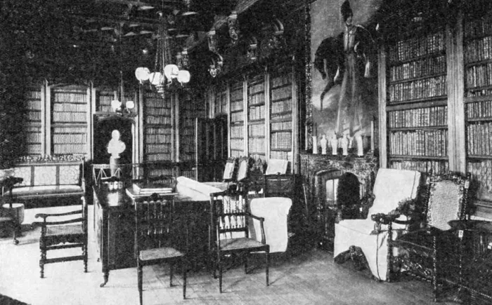 Framed Print : The Library, Abbotswood, 1923. Artist: WA Mansell & Co Framed Print : The Library, Abbotswood, 1923. Artist: WA Mansell & Co