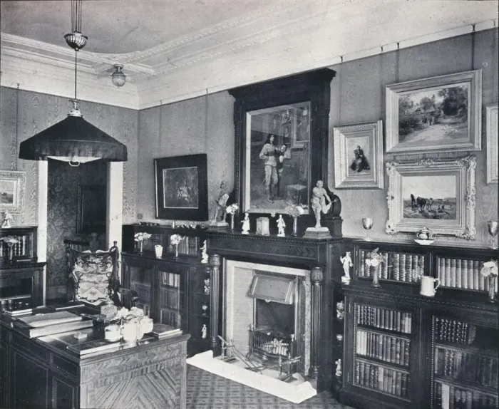 Framed Print : Library of Captain Harvey, Hampstead, c1903. Artist: Frank William Brookman Framed Print : Library of Captain Harvey, Hampstead, c1903. Artist: Frank William Brookman