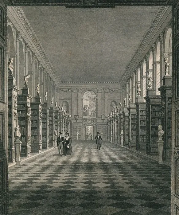 Framed Print : Library, Trinity College, Cambridge, c1820. Artists: James Sargant Storer, Henry Sargant Storer Framed Print : Library, Trinity College, Cambridge, c1820. Artists: James Sargant Storer, Henry Sargant Storer