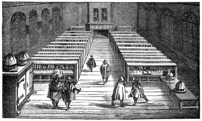Framed Print : Library of the University of Leyden, Netherlands, 17th century, (1870)