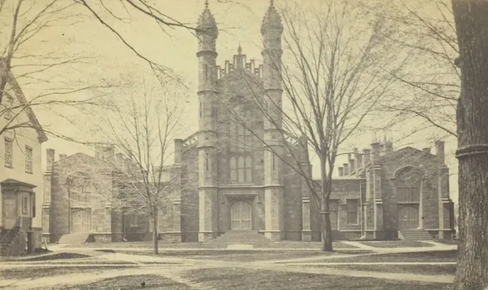 Framed Print : Library, Yale University, 19th century. Creator: Peck Brothers Framed Print : Library, Yale University, 19th century. Creator: Peck Brothers