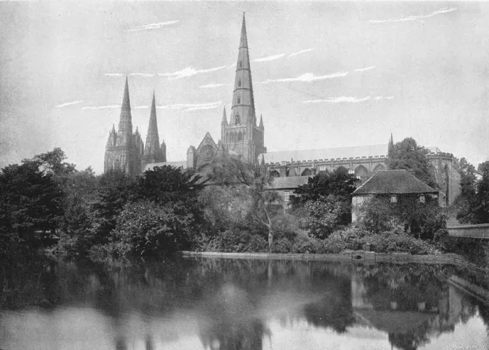 Framed Print : Lichfield Cathedral, c1896. Artist: Valentine & Sons Framed Print : Lichfield Cathedral, c1896. Artist: Valentine & Sons
