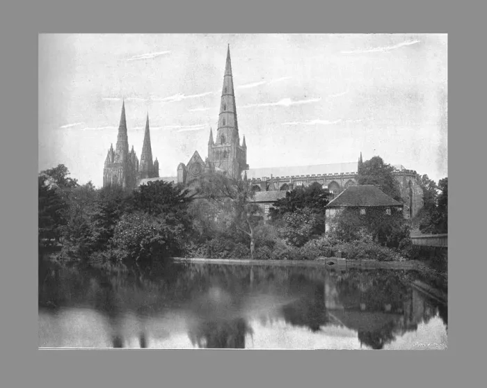 Framed Print : Lichfield Cathedral, c1900. Artist: Valentine & Sons Framed Print : Lichfield Cathedral, c1900. Artist: Valentine & Sons