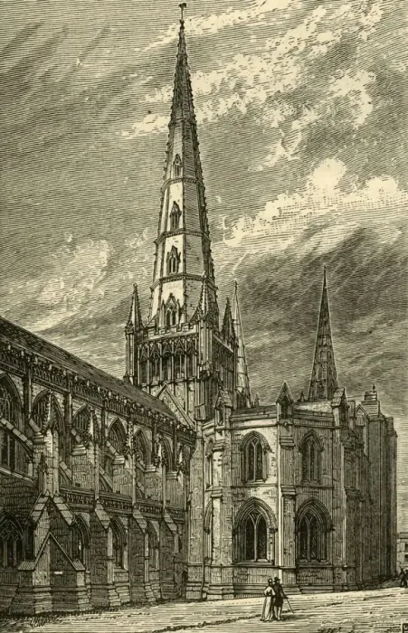 Framed Print : Lichfield Cathedral (Exterior), 1898. Creator: Unknown Framed Print : Lichfield Cathedral (Exterior), 1898. Creator: Unknown