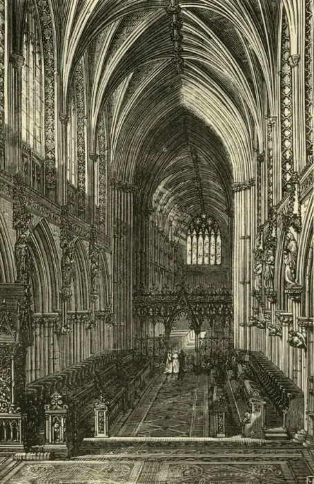 Framed Print : Lichfield Cathedral (Interior, looking West), 1898. Creator: Unknown Framed Print : Lichfield Cathedral (Interior, looking West), 1898. Creator: Unknown