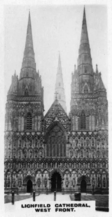 Framed Print : Lichfield Cathedral, West Front, Staffordshire, c1920s Framed Print : Lichfield Cathedral, West Front, Staffordshire, c1920s