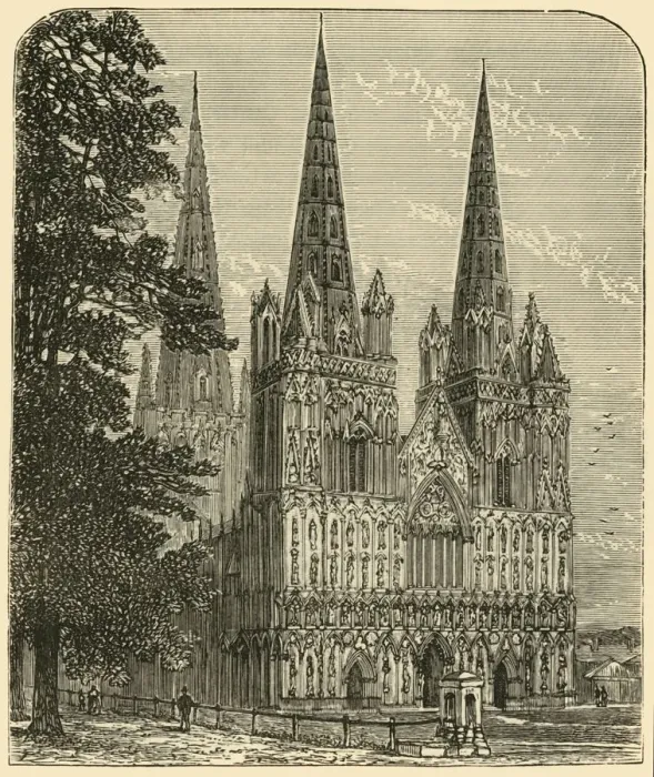 Framed Print : Lichfield Cathedral - The West Front, 1898. Creator: Unknown Framed Print : Lichfield Cathedral - The West Front, 1898. Creator: Unknown