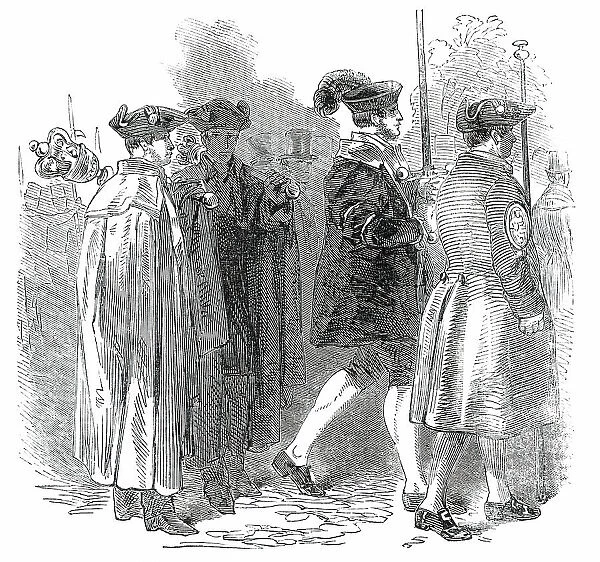 Lichfield 'Greenhill Bower' - Sergeants at Mace, Sword Bearer, Crier, 1850. Creator: Unknown. Lichfield 'Greenhill Bower' - Sergeants at Mace, Sword Bearer, Crier, 1850. Creator: Unknown