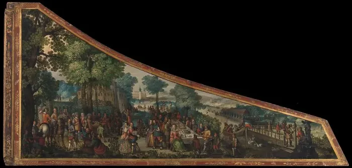 Framed Print : Lid of a harpsichord, 1626. Creator: Philip Schey Framed Print : Lid of a harpsichord, 1626. Creator: Philip Schey