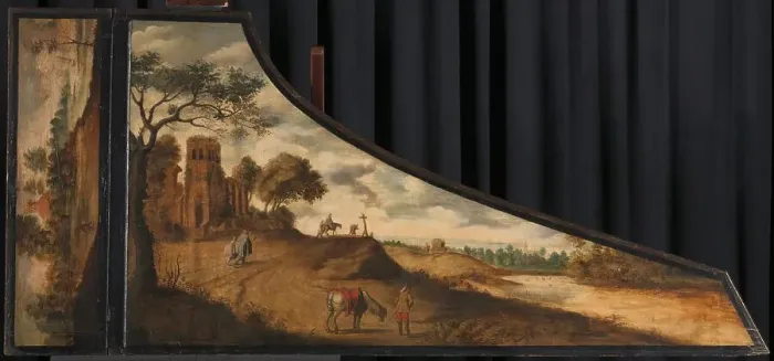 Framed Print : Lid of a harpsichord, c.1625-c.1650. Creator: Gerard van der Horst Framed Print : Lid of a harpsichord, c.1625-c.1650. Creator: Gerard van der Horst