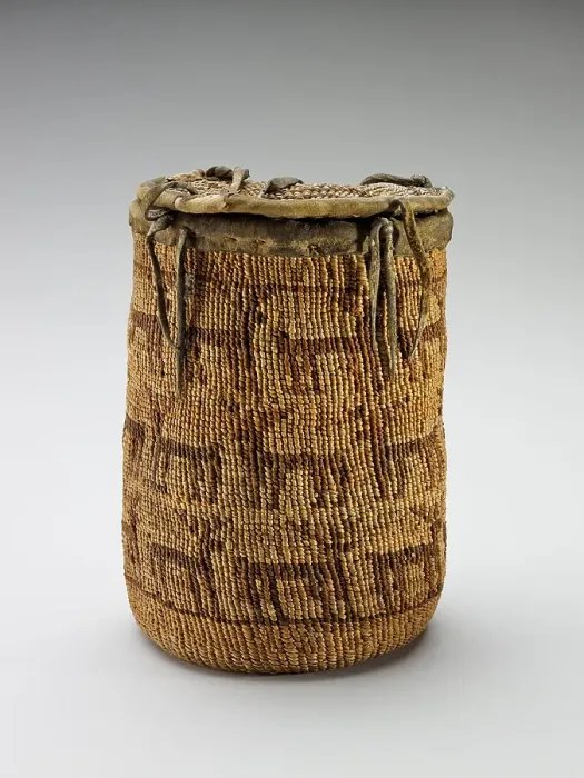 Framed Print : Lidded container with deer ('Sally bag'), 1875-1900. Creator: Unknown. Lidded container with deer ('Sally bag'), 1875-1900. Creator: Unknown Framed Print : Lidded container with deer ('Sally bag'), 1875-1900. Creator: Unknown. Lidded container with deer ('Sally bag'), 1875-1900. Creator: Unknown