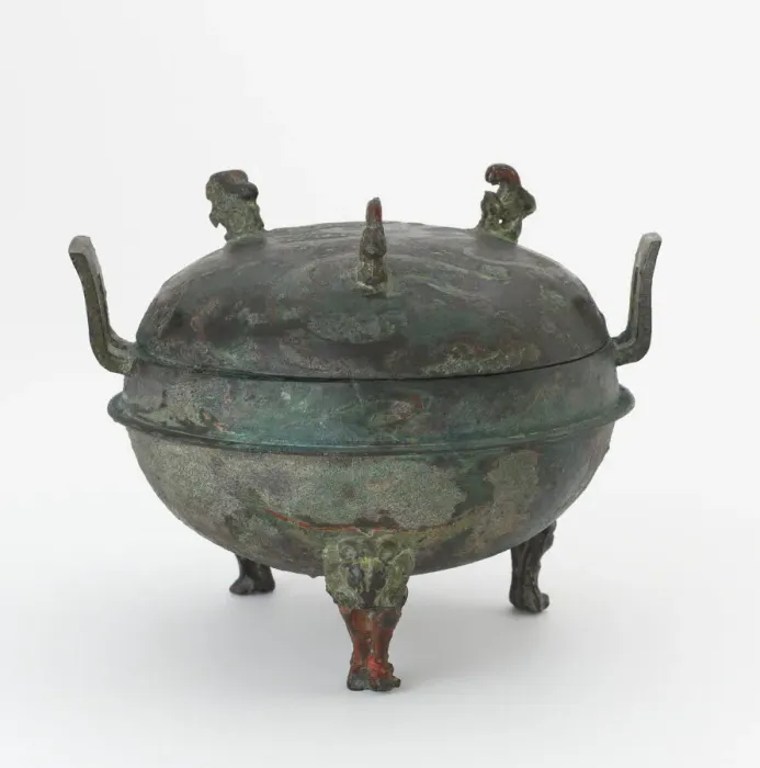 Framed Print : Lidded food cauldron (ding) with painted decoration, Han dynasty, 206 BCE-220 CE Framed Print : Lidded food cauldron (ding) with painted decoration, Han dynasty, 206 BCE-220 CE