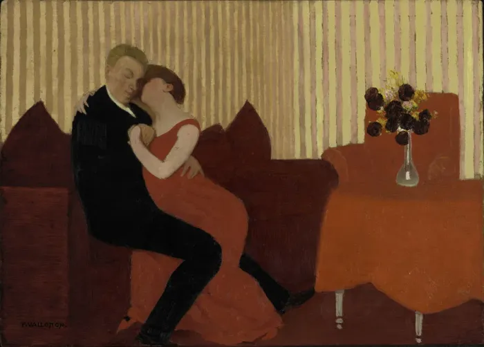 Framed Print : The Lie (Le Mensonge), 1897. Creator: Vallotton, Felix Edouard (1865-1925) Framed Print : The Lie (Le Mensonge), 1897. Creator: Vallotton, Felix Edouard (1865-1925)