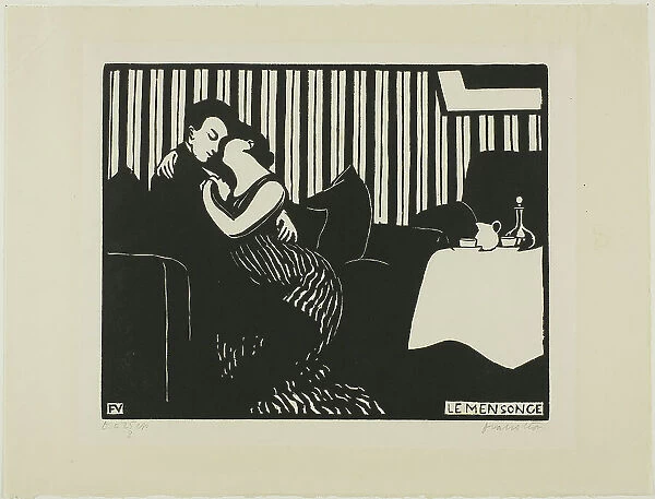 The Lie, plate one from Intimacies, 1897. Creator: Félix Vallotton