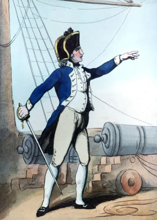 Framed Print : Lieutenant, 1799. Artist: Thomas Rowlandson