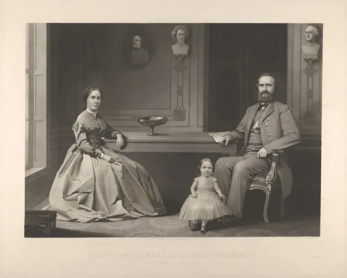 Framed Print : Lieutenant General Thomas J. Jackson and His Family ('Stonewall Jackson'), 1866 Framed Print : Lieutenant General Thomas J. Jackson and His Family ('Stonewall Jackson'), 1866
