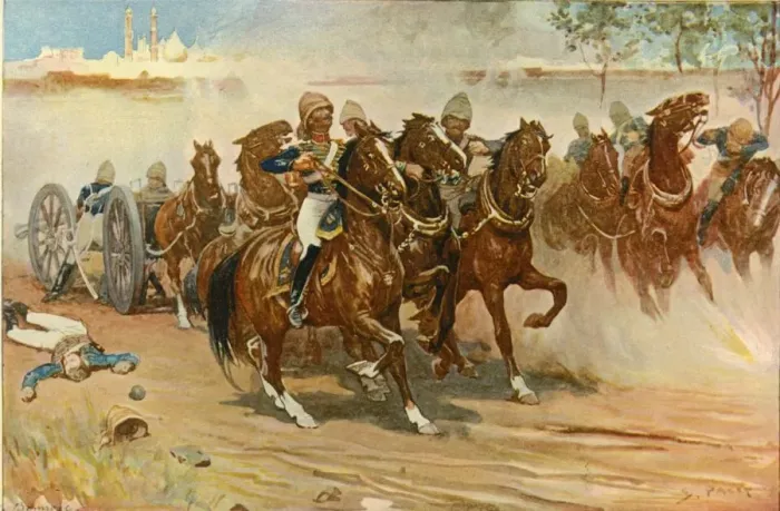 Framed Print : Lieutenant Roberts Saving His Battery Under the Walls of Delhi, (1901). Creator: Sidney E Paget Framed Print : Lieutenant Roberts Saving His Battery Under the Walls of Delhi, (1901). Creator: Sidney E Paget