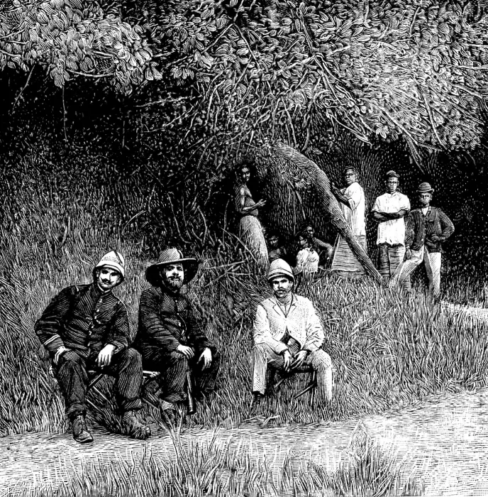 Framed Print : Lieutenants Simon and Castellani, of the Marchand Expedition, in the Mayombe Forest, 1898. Creator: Unknown Framed Print : Lieutenants Simon and Castellani, of the Marchand Expedition, in the Mayombe Forest, 1898. Creator: Unknown