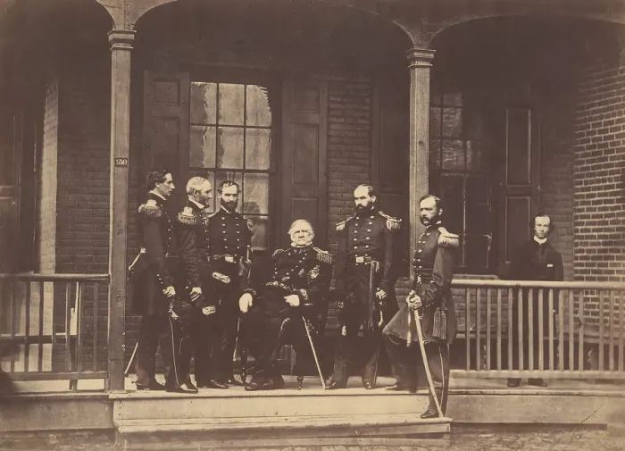 Framed Print : Lieutenent General Scott, General-in-Chief U. S. Army, & Staff, September 6, 1861 Framed Print : Lieutenent General Scott, General-in-Chief U. S. Army, & Staff, September 6, 1861