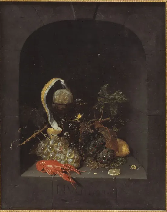 Framed Print : Still Life, 1672. Creator: Nicolaes van Gelder Framed Print : Still Life, 1672. Creator: Nicolaes van Gelder