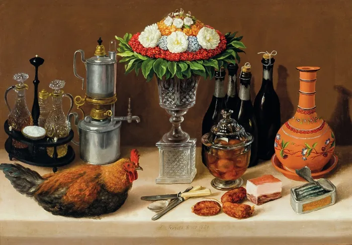 Framed Print : Still Life, 1864. Creator: Arrieta, Jose Agustin (1802-1879) Framed Print : Still Life, 1864. Creator: Arrieta, Jose Agustin (1802-1879)